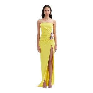Oscar de la Renta Women’s Canary Yellow Strapless Gown Yellow Size 10
